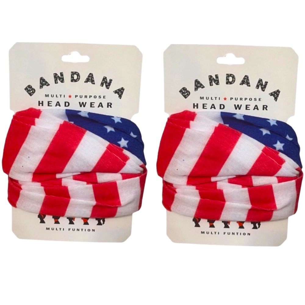 Set of 2 BANDANNA Women’s Multi Purpose Americana Headband Hair Wraps NWT